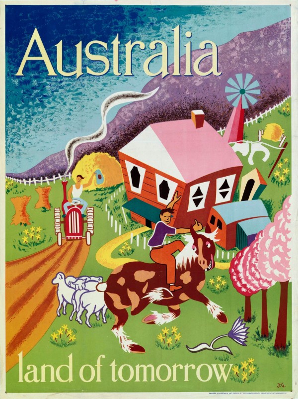 Australia Land of Tomorrow poster  Print